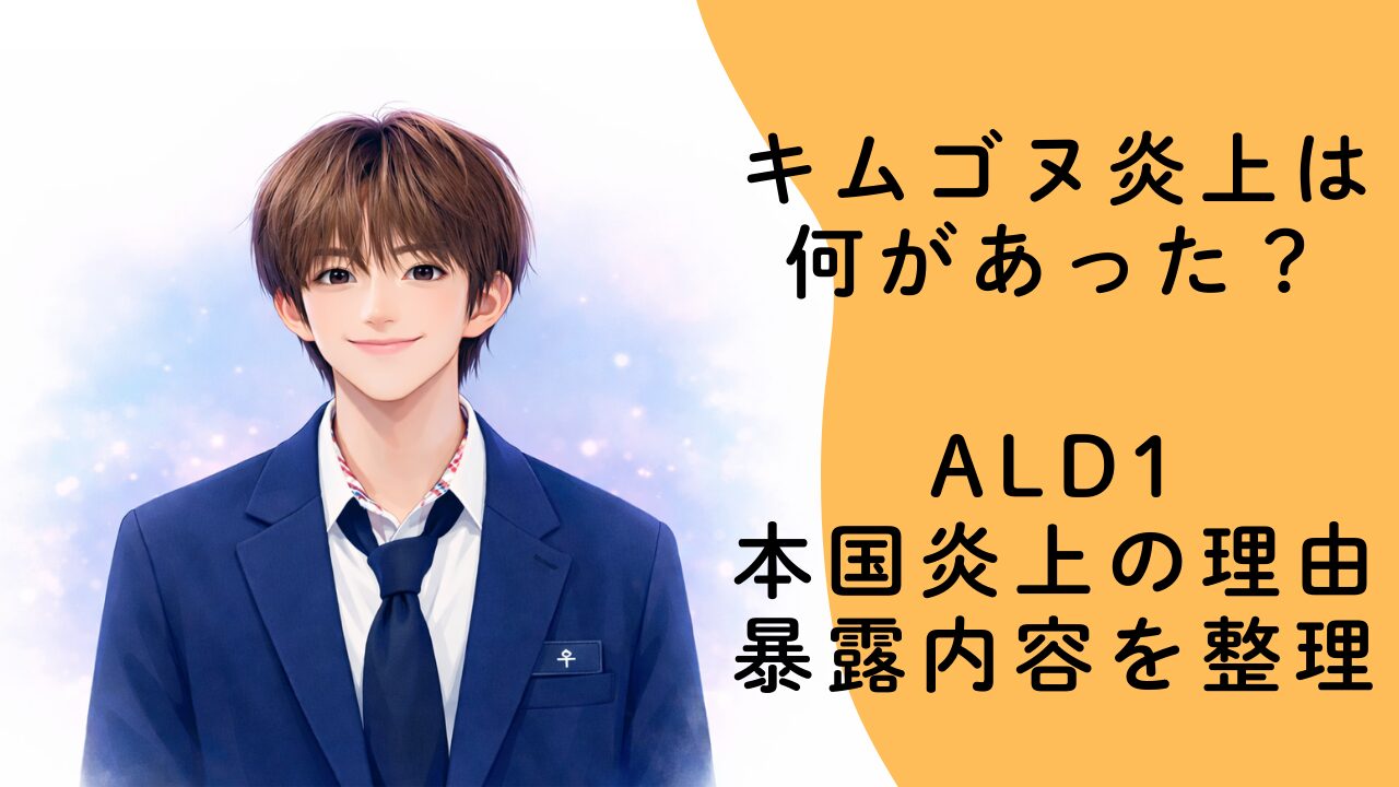 キムゴヌ炎上は何があった？ALD1本国炎上の理由と暴露内容を整理