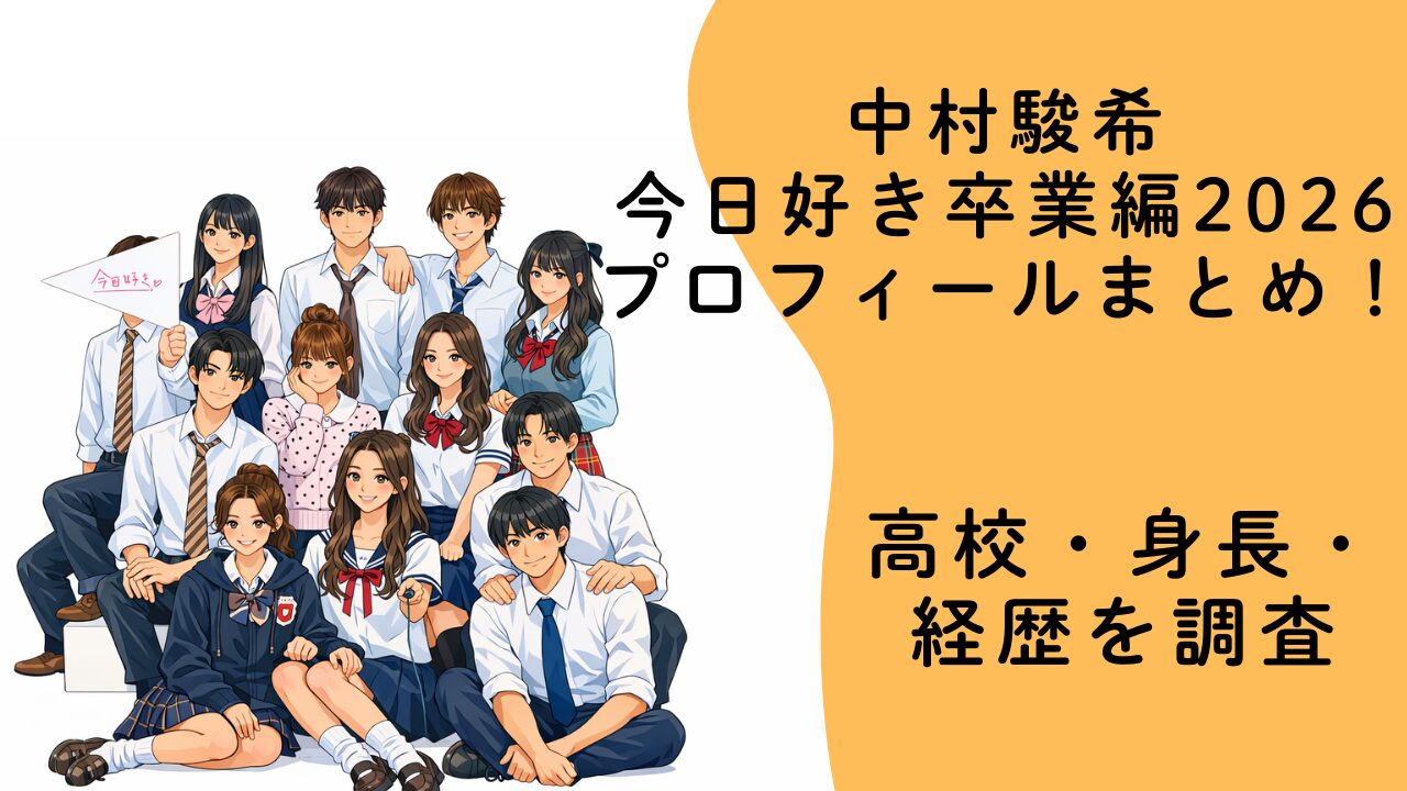 中村駿希（今日好き卒業編2026）のプロフィールまとめ！高校・身長・経歴を調査
