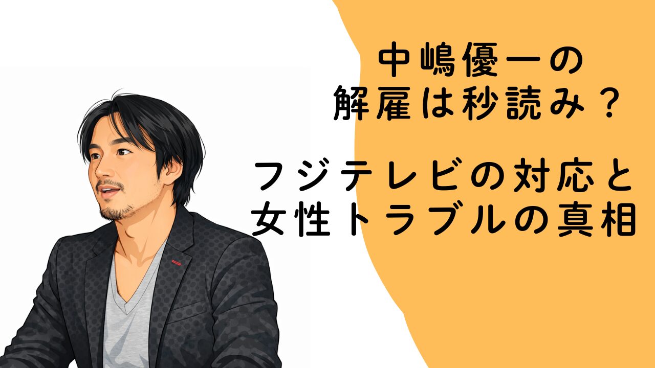 中嶋優一の解雇は秒読み？フジテレビの対応と女性トラブルの真相