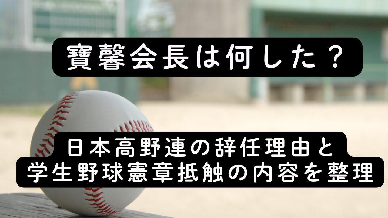 寶馨会長は何した？日本高野連の辞任理由と学生野球憲章抵触の内容を整理