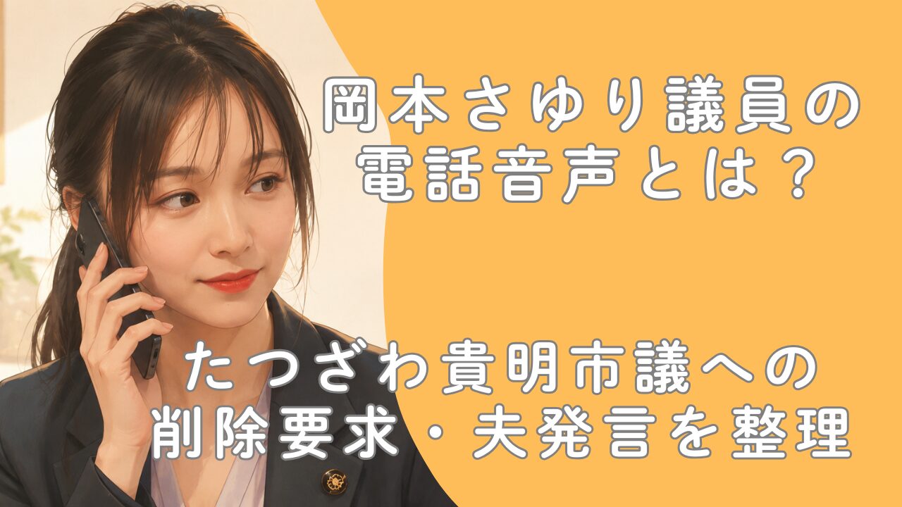 岡本さゆり議員の電話音声とは？たつざわ貴明市議への削除要求・夫発言を整理