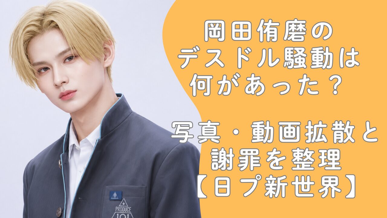 岡田侑磨のデスドル騒動は何があった？写真・動画拡散と謝罪を整理【日プ新世界】