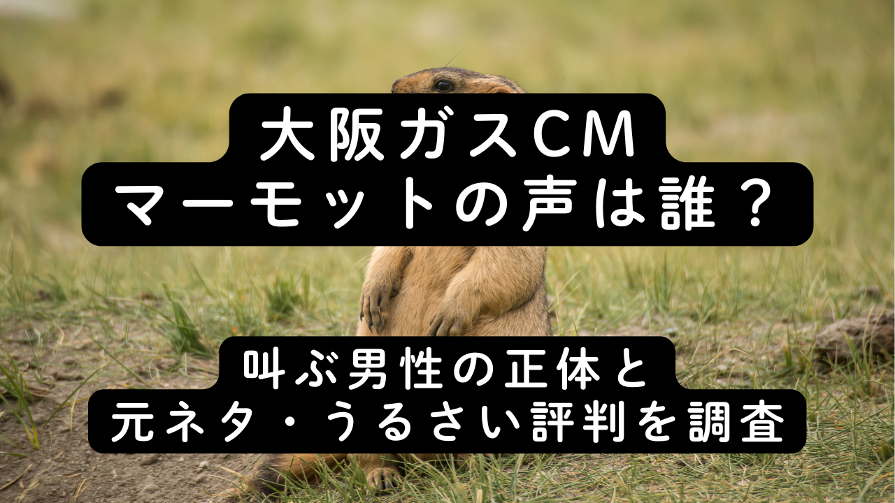 大阪ガスCMマーモットの声は誰？叫ぶ男性の正体と元ネタ・うるさい評判を調査